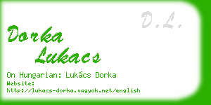 dorka lukacs business card
